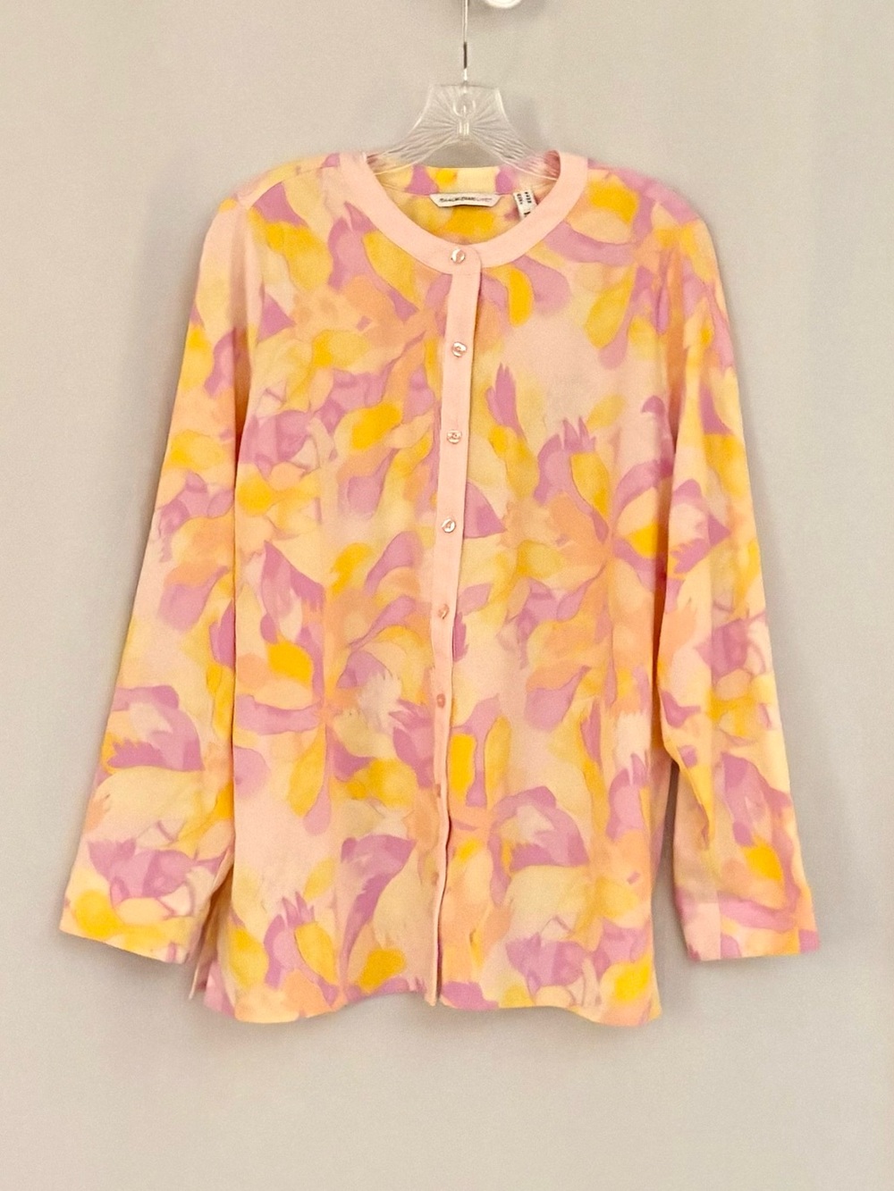 Isaac Mizrahi Live! Pastel Floral Button-Up Blouse